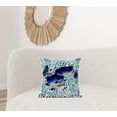 thumbnail image 2 of HomeRoots 481022 18 x 18 in. Blue & Off White Butterfly Broadcloth Floral Square Zippered Pillow, 2 of 3