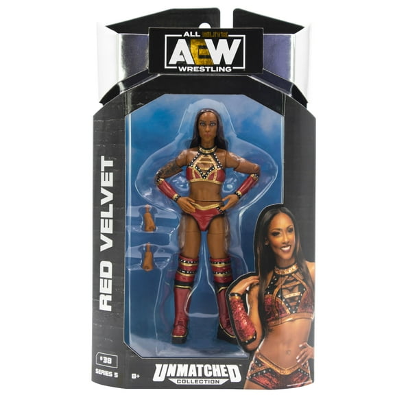 AEW Red Velvet Unmatched - 6 inch Articulated Action Figure with Alternate Hand Accessories