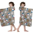 thumbnail image 4 of Baseball Items Pattern Hooded Bath Towel，50"x30" for Ages 3 To 12 Kids, Quick Dry Lightweight Soft Microfiber Hood Beach Towel Cover Up for Kids, 4 of 7