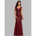 thumbnail image 3 of Vestido de noche de talla grande con escote en V y lentejuelas de sirena, vestido sexy, vestido formal de fiesta de graduación, vestido largo para mujer, 3 of 6