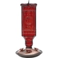 thumbnail image 1 of Bouteille Antique Carrée Rouge Mangeoire pour Colibris en Verre, 1 of 3