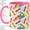 Pink, variant on Rainbow Crayon Accent Mug, 11oz Ceramic Coffee Cup for Artists
