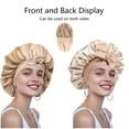 thumbnail image 2 of Satin Bonnet Silk Bonnet for Sleeping Silk Sleep Cap Double Layer Hair Bonnet with Elastic Tie Band for Curly Hair Night Cap, 2 of 3