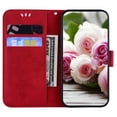 thumbnail image 4 of Wallet Case for iPhone 11 Pro 5.8-Inch, Embossed Flower Shockproof Flip Case with Magnetic Kickstand Card Slots Phone Cover for iPhone 11 Pro,Red, 4 of 16