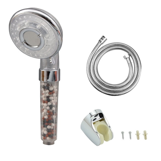 Cabezal de ducha presurizado de mano 4 ajustes de engranajes Rociador de ducha Rociador de baño con manguera Inevent HA000232-00B