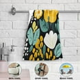 thumbnail image 6 of Yellow Floral on Black Background Hand Towel Absorbent Bath Towels for Bathroom Sports Gym(28.3" X 14.4") Set of 2, 6 of 8