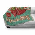 thumbnail image 3 of Fruit Soft Flannel Fleece Throw Blanket, Retro Poster Style Strawberries Colorful Stripes with Grunge Worn out Background, Cozy Plush for Indoor and Outdoor Use, 70" x 90", Multicolor, by Ambesonne, 3 of 6