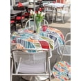 thumbnail image 4 of Outdoor Tablecloth with Umbrella Hole and Zipper, Abstract Beach Round Table Cloth 54 Inch Waterproof Tablecloth, Summer Colorful Coastal Ocean Sea Wave Picnic Table Cover for Patio Camping, 4 of 7