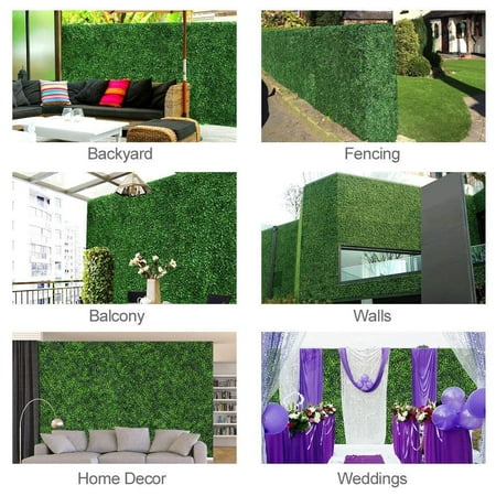 Dark green GorgeousHome Artificial Hedge Plant Panels, Privacy Screen Hedge,Greenery Ivy Privacy Fence Screening for Both Outdoor or Indoor Decoration,20