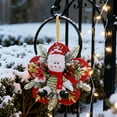 thumbnail image 4 of Noothes Christmas Wreath with Santa Snowman Figures Pre-Assembled Holiday Door Wall Hanging and Xmas Tree Ornament, 4 of 6