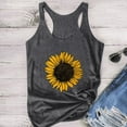 thumbnail image 5 of Workout Tank Tops Woman Sunflower Print Crew Neck Sleeveless Plus Size Racerback T Shirt Drak Gray Basic Cami Shirts XL, 5 of 5