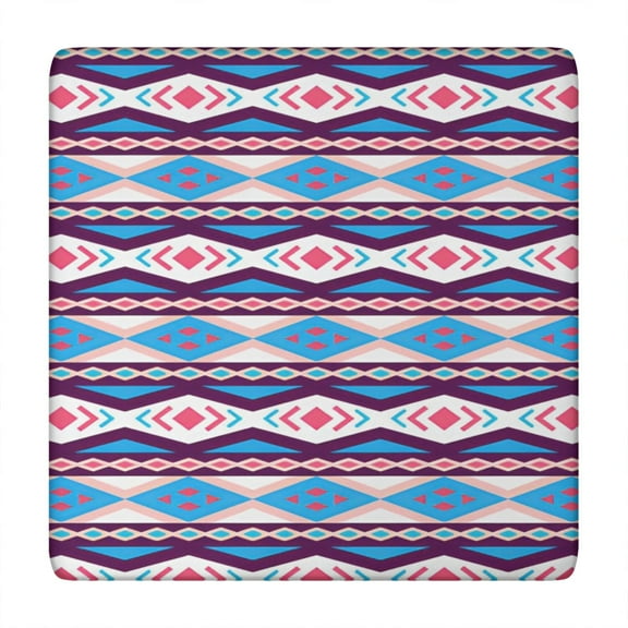 Boho Inspired Square Table Cover 34x34 Inch with Stretch Elastic Hem, Floral Design for Card Tables and Patio Settings