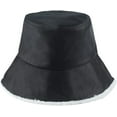 thumbnail image 2 of CoCopeaunts Bucket Hat for Women Autumn Winter Faux Leather Lambswool Fleece Warm Basin Hat Fashion Two Side Wear Fisherman Hat, 2 of 8