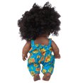 thumbnail image 5 of Xecvkr Black Vinyl Baby Doll Toy 8 Inch Realistic Curly Hair Soft Limbs Lifelike Companion Art Collection Gift for Kids Photo Prop Hand-Drawn Nails Removable Clothes, 5 of 7