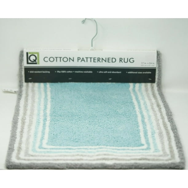 Living Quarters 100 Cotton Race Pattern Bath Rug Ocean 17" x 24