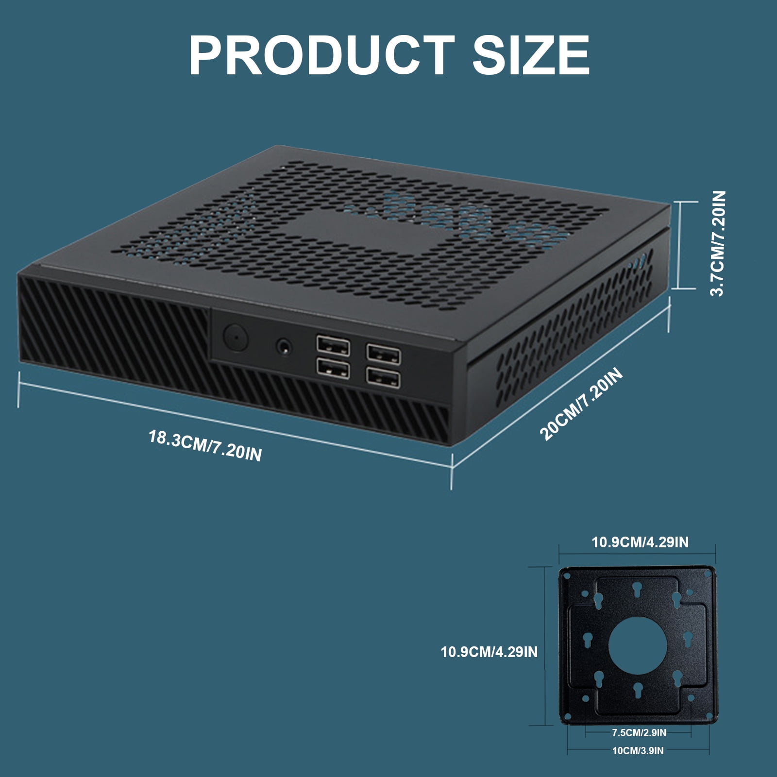 DX01 ITX Computer Case Desktop Case with 4 USB2.0 Port Industrial Control for Home Theater Gaming