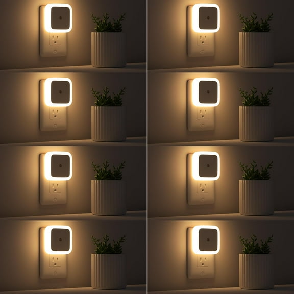 Sujeet Night Light, Night Lights Plug into Wall 8-Pack, Plug in Night Light, Dusk to Dawn Nightlight Led Night Lights for Bedroom, Bathroom, Hallway Warm White