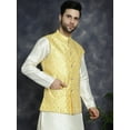 thumbnail image 2 of Maple Clothing Chikankari Nehru Jacket Men's Traditional India Modi Waistcoat Vest Guest Outfit (Yellow, S), 2 of 8