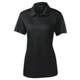 thumbnail image 5 of Yellow Rooster Womens PosiCharge Active Textured Colorblock Polo Black/ Grey XS, 5 of 6