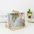 thumbnail image 4 of Desktop Magazine File Holder Triangle Metal Wire Record/Book Organizer Folder Organizer Sorter Magazine Storage Decoration/Office Display Rack (Gold), 4 of 7