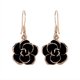 thumbnail image 1 of Rose Gold Plated Black Rose Flower Dangle Drop Earrings Fashion Jewelry for Women, 1 of 4