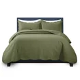 thumbnail image 4 of Imperial Rooms 3-Piece Quilted Reversible Microfiber Reversible Chevron Embossed Bedspread & Quilt Set, Olive Green, King, 4 of 11