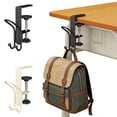 thumbnail image 2 of Desk Backpack Hook for School Table Student Purse Hanger Heavy Duty Stainless Steel Bag Hanging Clip No Drill Portable Tableside Backpack Holder Rack，Dark Gray, 2 of 6