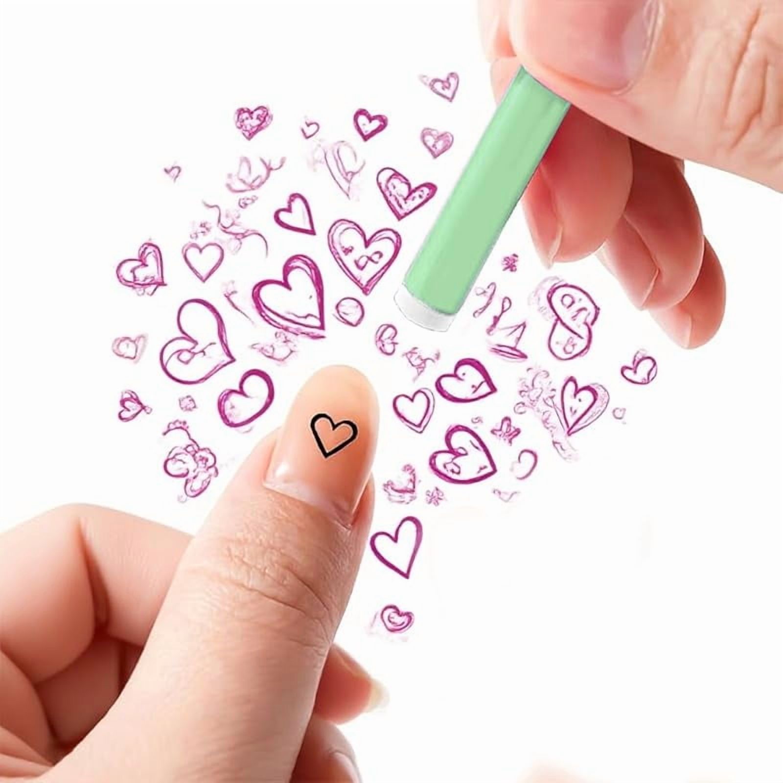 48 Pcs Nail Stamp Pen Set, Nail Art Pens with Interchangeable Stamp Heads, Quick Nail Art Tools with 48 Unique Patterns, Flower Butterfly Rose DIY Nail Stamping Pen Kit, Nail Design Tools for Women
