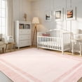 thumbnail image 4 of Hasoo 10′ x 13′ Pink Washable Neutral Bordered Area Rug for Living Room Modern Stain Resistant Indoor Throw Carpet Home Decor, 4 of 6