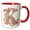 Red/White, variant on 3drose, Pink and Image of Gold Floral Monogram Initial K, 15oz Mug