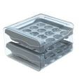 thumbnail image 1 of Caja de almacenamiento de huevos para refrigerador Bandeja extraíble para huevos con capacidad para 32 huevos Huevo de refrigerador de 2 capas Gris, 1 of 7