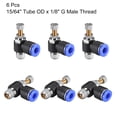 thumbnail image 3 of Pneumatic Air Flow Control Valve,Elbow,6mm OD x G 1/8 Male Thread,Blue 6pcs, 3 of 5