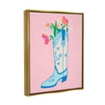thumbnail image 4 of Stupell Industries Pink Floral Cowgirl Boot Botanical & Floral Painting Gold Floater Framed Canvas Art Print Wall Art, 17 x 21, 4 of 10