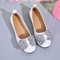 thumbnail image 4 of Women's Round Toe Flat Slip On Shoes, Sparkly Rhinestone Bow Decor Faux Suede Ballet Flats, Elegant Dress Shoes for Wedding Party, 4 of 9