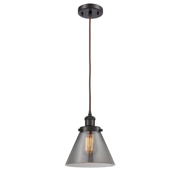 916-1P-OB-G43-LED-Innovations Lighting-Large Cone-3.5W 1 LED Mini Pendant in Industrial Style-8 Inches Wide by 10 Inches High   Oil Rubbed Bronze