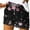 Black-Floral, variant on AKOEE Comfy Summer Shorts Soft Drawstring High Waist Stripes/Floral/Tie Dye Graphic Print Womens Short Pants (2XL, Blue-Stars)