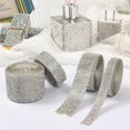 thumbnail image 2 of CUITING 5 Rolls Super Self Adhesive Art & Craft Tape with 2 mm Rhinestones Strips Sticker(Silver), 2 of 7