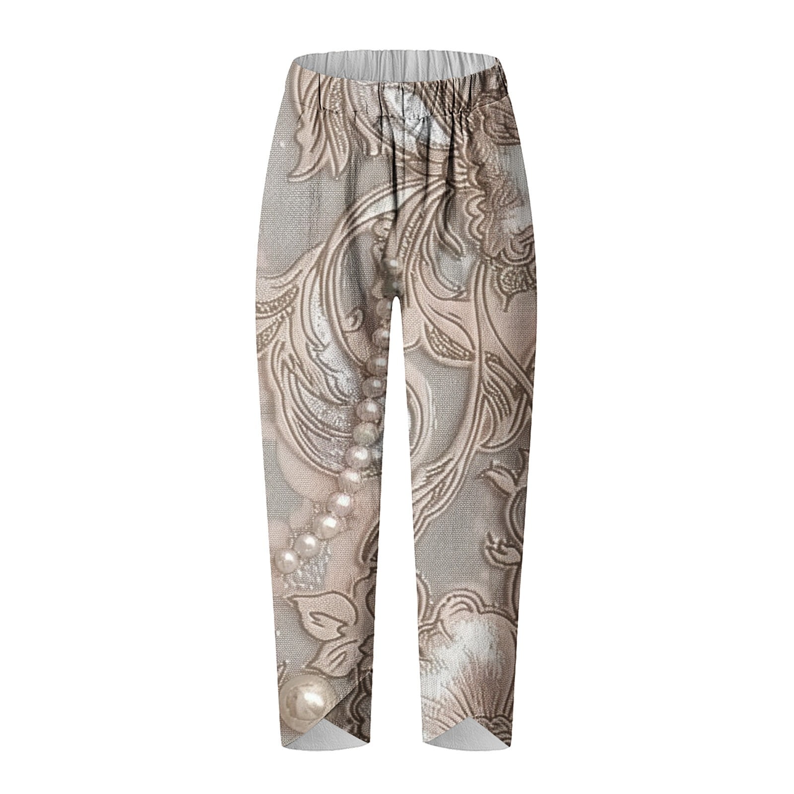 Cleaning Floral Graphic Capris for Women High Waisted Pull On