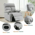 thumbnail image 4 of GNMLP Small Recliners for Small Space,360°Swivel＆30°Rocking Chair with Adjustable Footrest for Living Room-Dark Gray, 4 of 8