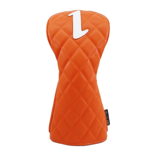 Funda de madera para palo de golf, portátil, antiarañazos, impermeable, de cuello largo Naranja
