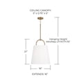 thumbnail image 4 of 1 Light Pendant In Minimalist Style-21 Inches Tall And 16 Inches Wide-Aged Brass Finish    -Traditional Installation Capital Lighting 349412Ad, 4 of 7