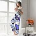 thumbnail image 5 of Salouo Butterflies Print Women's Pajama Pants Casual Loose Sweatpants PJs Flowy Pants Drawstring Palazzo for Women Wide Leg Pants Lounge Pajama -Medium, 5 of 8