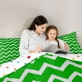 thumbnail image 5 of Feelyou Green Stripes Waves Queen Comforter Set, Teen Kid Abstract Bedding Set, 3pcs, 5 of 8