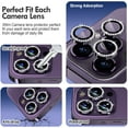 thumbnail image 3 of Bling Camera Lens Protector for iPhone 14 Pro/Pro Max, Scratchproof Metal Diamond Ring, Stylish Case Friendly Accessories (Deep Purple), 3 of 5