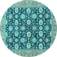 thumbnail image 1 of Ahgly Company Indoor Round Abstract Light Blue Modern Area Rugs, 6' Round, 1 of 4