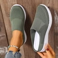 thumbnail image 5 of Women’s Breathable Knit Slip-On Walking Shoes, Breathable Lightweight Non Slip, Non Slip Work Sneakers Workout Outdoor Casual Shoes, 5 of 6