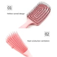 thumbnail image 5 of Cepillo de pelo rizado que brilla y suaviza el cabello, cepillo de cerdas de jabalí para adultos y niños con cabello mojado o seco (4 piezas, rosa), 5 of 5