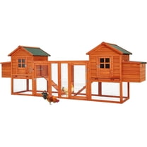 AECOJOY 123" Large Wooden Chicken Coop Clearance with Nesting Boxes for 6-8 Chickens in Natural Wood