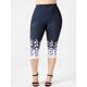 thumbnail image 2 of Leggings Recortados Diseño Impreso Floral Tamaño Grande Rosegal Leggings de talla grande, 2 of 5