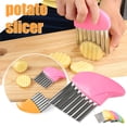 thumbnail image 1 of Xihbxyly Cortador de Patatas Ondulado, Utensilio de Cocina Profesional de Acero Inoxidable, Mango Cómodo, Fácil de Guardar y con Orificio para Colgar, Ideal para Preparar Verduras y Frutas, Ideal par, 1 of 3